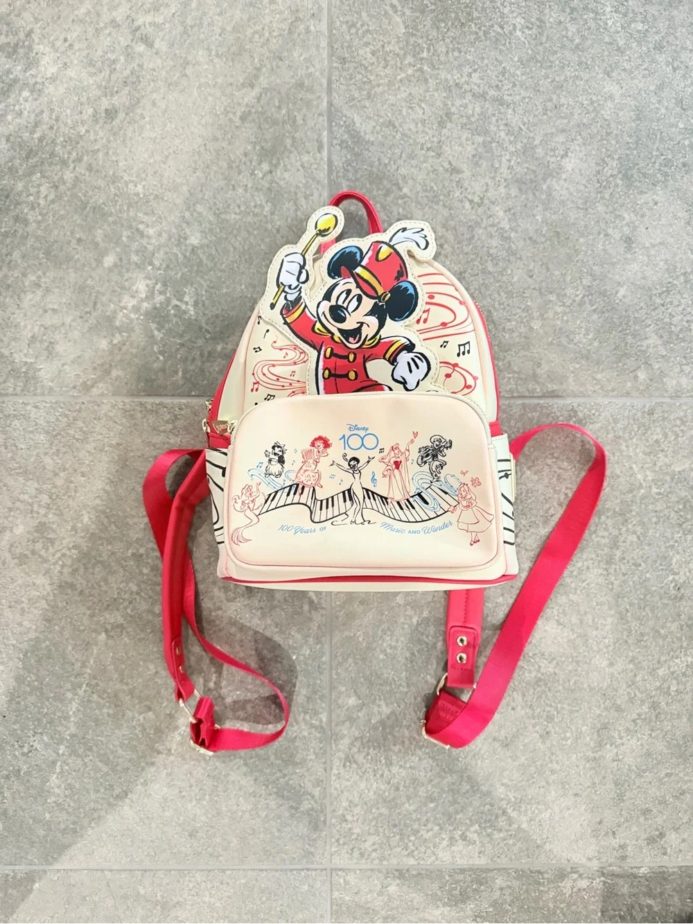 Disney 100 Years of Wonder Music & Wonder Loungefly-style mini backpack